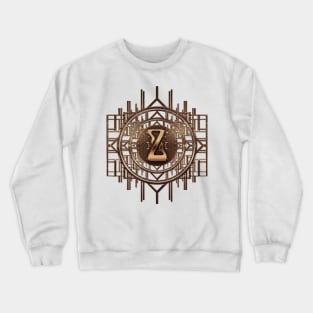 z letter in golden jugendstil art deco design in elegant vintage alphabet monogram style Crewneck Sweatshirt